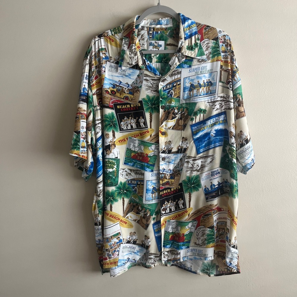 Reyn Spooner x The Beach Boys Vintage Hawaiian Shirt XL Rayon Tailored in Hawaii